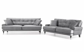 Andrew Soffgrupp 3+2 Sammet - Ljusgrå - Möbler - Soffa - Soffgrupp - Howard soffgrupp