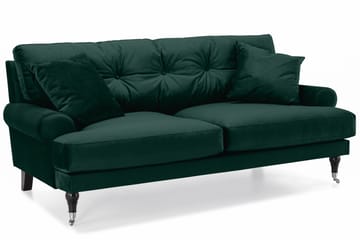 Andrew Soffgrupp 3-sits + 2-sits Soffa + Fåtölj + Fotpall i Sammet - Grön - Möbler - Soffa - Soffgrupp - Howard soffgrupp
