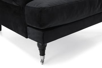 Andrew Soffgrupp 3-sits + 2-sits Soffa + Fåtölj + Fotpall i Sammet - Svart - Möbler - Soffa - Soffgrupp - Howard soffgrupp