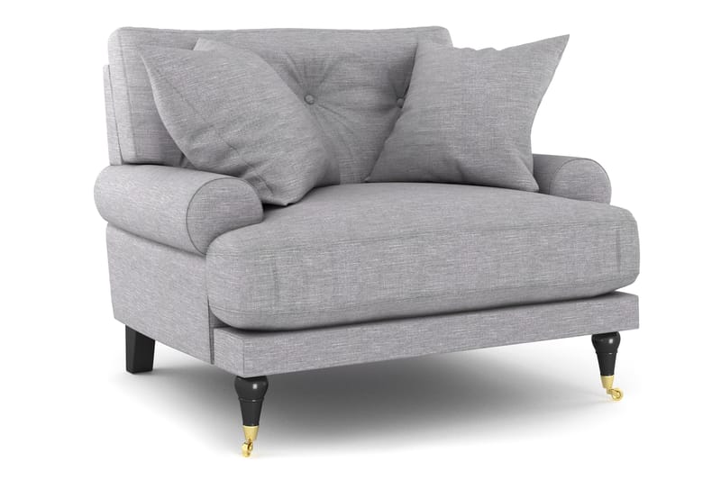Andrew Soffgrupp 3-sits + 2-sits Soffa + Fåtölj + Fotpall i Tyg - Grå - Möbler - Soffa - Soffgrupp - Howard soffgrupp