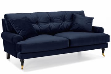 Andrew Soffgrupp 3-sits Soffa + Fåtölj + Fotpall i Sammet - Blå - Möbler - Soffa - Soffgrupp - Howard soffgrupp