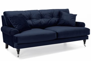 Andrew Soffgrupp 3-sits Soffa + Fåtölj + Fotpall i Sammet - Blå - Möbler - Soffa - Soffgrupp - Howard soffgrupp