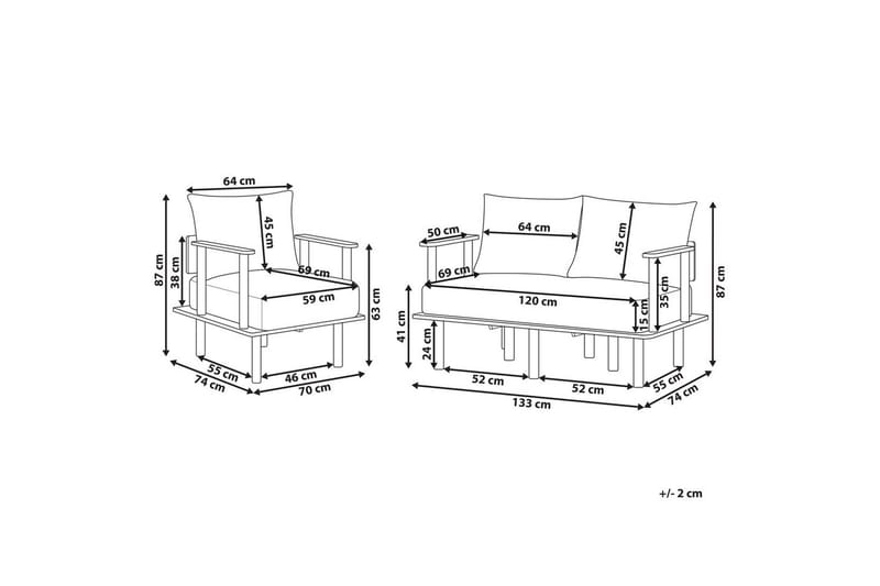 Soffgrupp Asker Beige, ljust trä - Beige, ljust trä - Möbler - Soffa - Soffgrupp