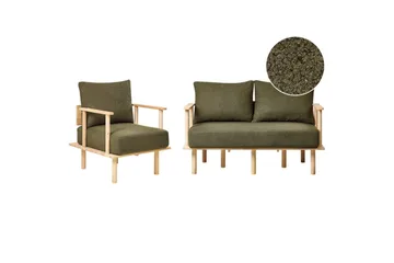 Soffgrupp Asker Grönt, ljust trä - Grönt, ljust trä - Möbler - Soffa - Soffgrupp