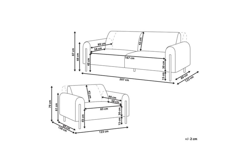 Soffgrupp Askim Grå/svart, Polyester - Grå - Möbler - Soffa - Soffgrupp