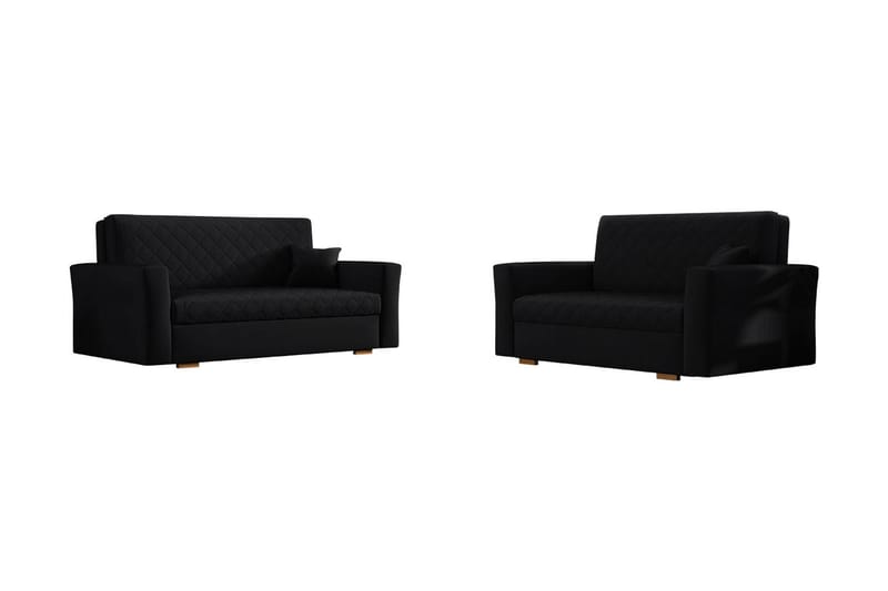 Bensbyn Soffgrupp Rutmönster, Svart