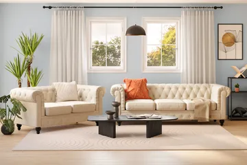 Chesterfield LYX 3+2 - SYN0000058, SYN0000052 - Beige - Möbler - Soffa - Soffgrupp - Chesterfield soffgrupp