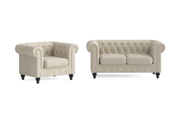 Chesterfield Lyx Soffgrupp 2-sits+Fåtölj