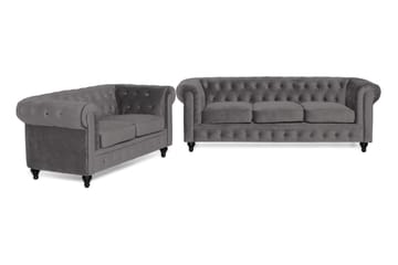 Chesterfield Lyx Soffgrupp 3+2 i Sammet