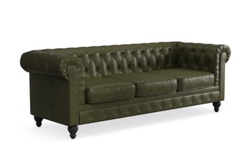 Chesterfield Lyx Soffgrupp 3-sits+2-sits+Fåtölj - Grön - Möbler - Soffa - Soffgrupp - Soffgrupp 3 2 1