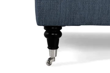 Howard Classic Soffgrupp 2-sits Svägd Soffa + Fåtölj + Fotpall i Tyg - Blå - Möbler - Soffa - Soffgrupp - Chesterfield soffgrupp