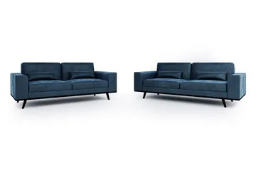Copenhagen Soffgrupp 3-sits + 2-sits Sammetssoffa - Blå - Möbler - Soffa - Soffgrupp - Howard soffgrupp