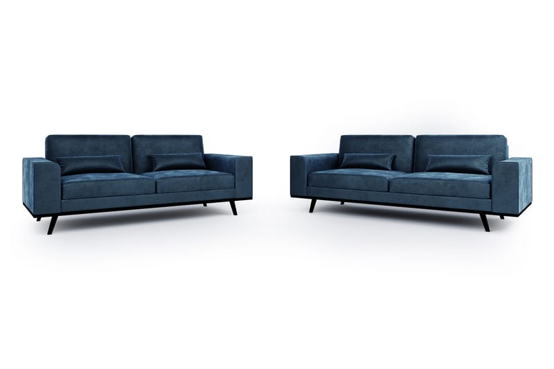 Copenhagen Soffgrupp 3-sits + 2-sits Sammetssoffa - Blå - Möbler - Soffa - Soffgrupp - Howard soffgrupp