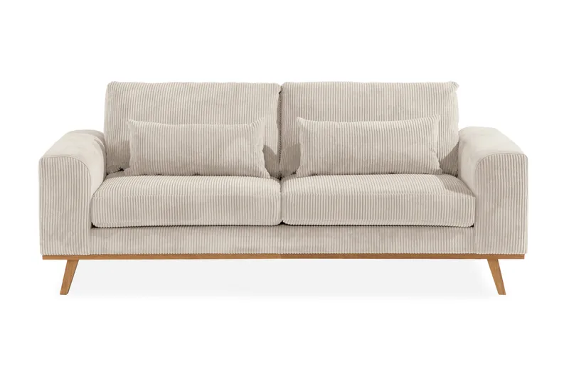 Copenhagen Soffgrupp 3-sits + 2-sits Soffa + Fåtölj + Fotpall i Manchester - Beige - Möbler - Soffa - Soffgrupp