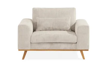 Copenhagen Soffgrupp 3-sits + 2-sits Soffa + Fåtölj + Fotpall i Manchester - Beige - Möbler - Soffa - Soffgrupp