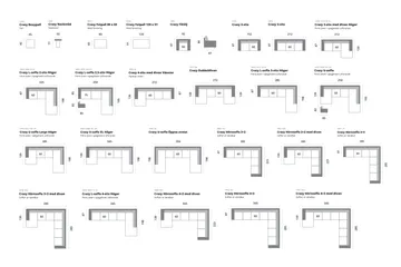 Crazy Soffgrupp 2-sits Soffa + Fåtölj i Tyg - Antracit - Möbler - Soffa - Soffgrupp