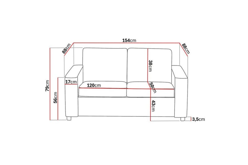 Crazy Soffgrupp 2-sits Soffa + Fåtölj i Tyg - Antracit - Möbler - Soffa - Soffgrupp