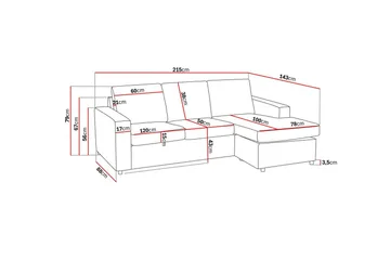 Crazy Soffgrupp 3-sits Vändbar L-formad Divansoffa + Fåtölj i Tyg - Antracit - Möbler - Soffa - Soffgrupp