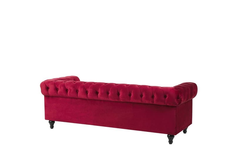 Soffgrupp Feero - Röd/Sammet - 3 sits soffa