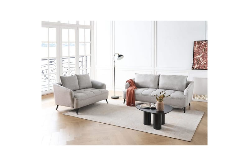 Soffgrupp Hobro Grå/svart - Grå/svart - Möbler - Soffa - Soffgrupp