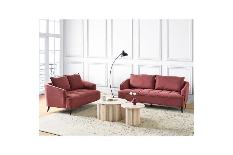 Soffgrupp Hobro Röd/Svart - Röd/Svart - Möbler - Soffa - Soffgrupp