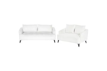 Soffgrupp Hobro Vit/Svart - Vit - Möbler - Soffa - Soffgrupp