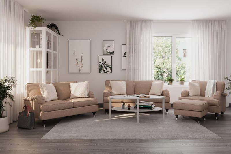 Howard Classic Soffgrupp 2-sits + 2-sits Tygsoffa - Mörkbeige - Möbler - Soffa - Soffgrupp - Howard soffgrupp