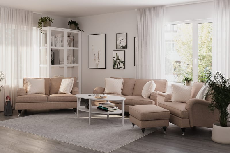 Howard Classic Soffgrupp 2-sits + 2-sits Tygsoffa - Mörkbeige - Möbler - Soffa - Soffgrupp - Howard soffgrupp