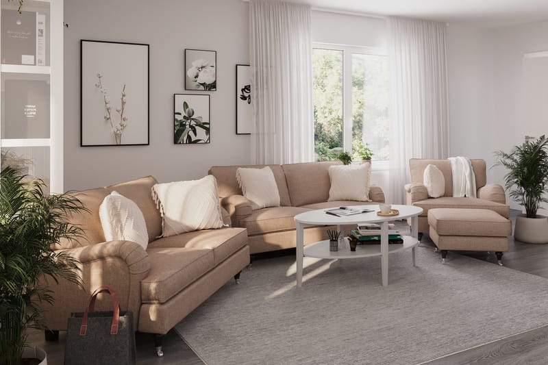 Howard Classic Soffgrupp 2-sits + 2-sits Tygsoffa - Mörkbeige - Möbler - Soffa - Soffgrupp - Howard soffgrupp