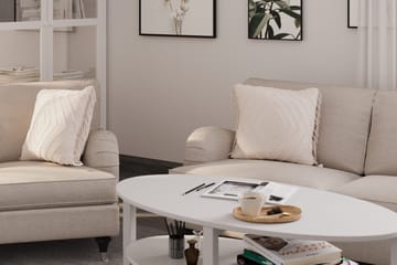 Howard Classic Soffgrupp 2-sits + Liten 2-sits Soffa + Fåtölj + Fotpall i Tyg - Beige - Möbler - Soffa - Soffgrupp - Howard soffgrupp