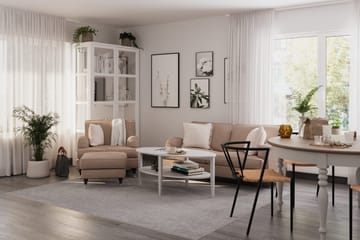 Howard Classic Soffgrupp 2-sits Soffa + Fåtölj + Fotpall i Tyg - Mörkbeige - Möbler - Soffa - Soffgrupp - Howard soffgrupp