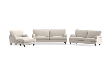 Howard Classic Soffgrupp 3-sits + 2-sits Soffa + Fåtölj + Fotpall i Tyg