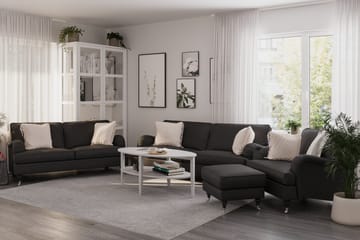 Howard Classic Soffgrupp 3-sits + 2-sits Soffa + Fåtölj + Fotpall i Tyg - Mörkgrå - Möbler - Soffa - Soffgrupp - Howard soffgrupp