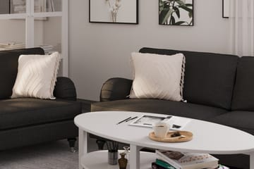 Howard Classic Soffgrupp 3-sits + 2-sits Soffa + Fåtölj + Fotpall i Tyg - Mörkgrå - Möbler - Soffa - Soffgrupp - Howard soffgrupp