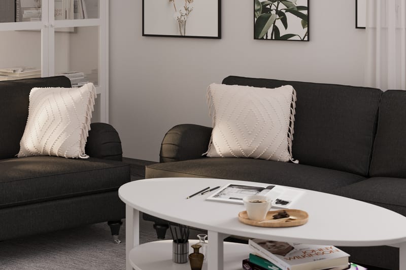 Howard Classic Soffgrupp 3-sits + 2-sits Soffa + Fåtölj + Fotpall i Tyg - Mörkgrå - Möbler - Soffa - Soffgrupp - Howard soffgrupp