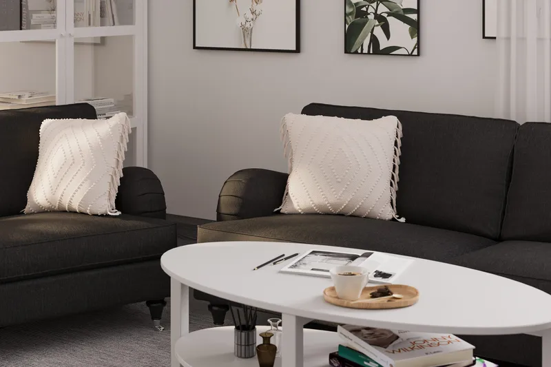 Howard Classic Soffgrupp 3-sits + 2-sits Soffa + Fåtölj i Tyg - Mörkgrå - Möbler - Soffa - Soffgrupp - Howard soffgrupp