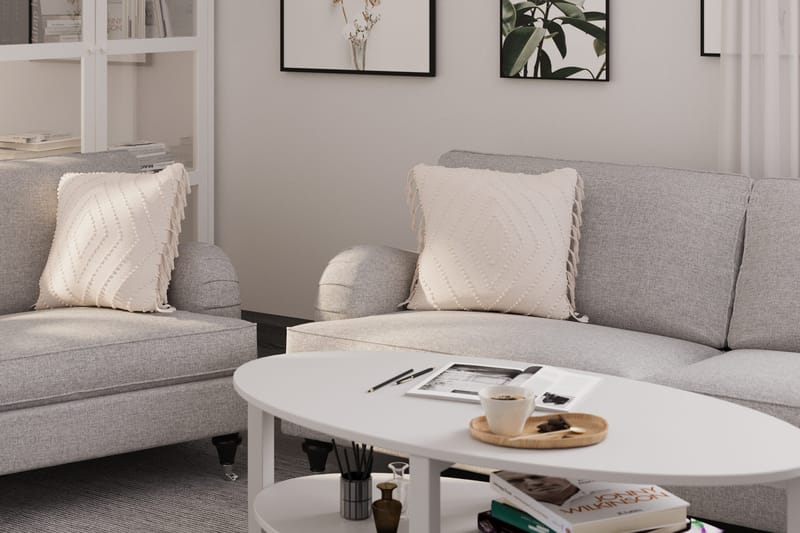 Howard Classic Soffgrupp 3-sits + 2-sits Soffa + Fåtölj + Fotpall i Tyg - Grå - Möbler - Soffa - Soffgrupp - Howard soffgrupp