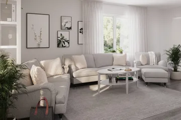 Howard Classic Soffgrupp 3-sits + 2-sits Soffa + Fåtölj i Tyg - Grå - Möbler - Soffa - Soffgrupp - Howard soffgrupp