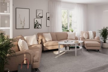 Howard Classic Soffgrupp 3-sits + 2-sits Soffa + Fåtölj i Tyg - Mörkbeige - Möbler - Soffa - Soffgrupp - Howard soffgrupp