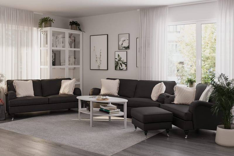 Howard Classic Soffgrupp 3-sits + 2-sits Soffa + Fåtölj i Tyg - Mörkgrå - Möbler - Soffa - Soffgrupp - Howard soffgrupp