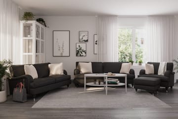 Howard Classic Soffgrupp 3-sits + 2-sits Soffa + Fåtölj i Tyg - Mörkgrå - Möbler - Soffa - Soffgrupp - Howard soffgrupp