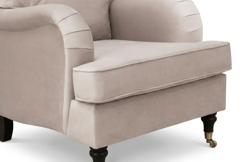 Howard Classic Soffgrupp 3-Sits Soffa och Fåtölj i Sammet - Beige - Möbler - Soffa - Soffgrupp - Howard soffgrupp