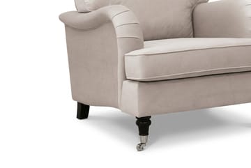 Howard Classic Soffgrupp 3-Sits Soffa och Fåtölj samt Fotpall i Sammet - Beige - Möbler - Soffa - Soffgrupp - Howard soffgrupp