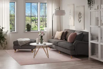 Howard Lyx 4-sits Tygsoffa + Fotpall - Mörkgrå - Möbler - Soffa - Soffgrupp - Howard soffgrupp