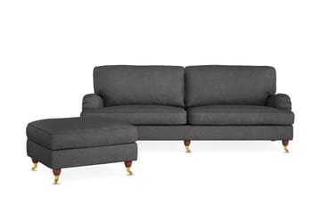 Howard Lyx 4-sits Tygsoffa + Fotpall - Mörkgrå - Möbler - Soffa - Soffgrupp - Howard soffgrupp