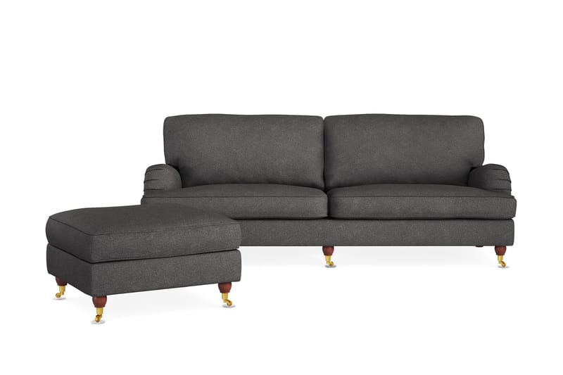 Howard Lyx 4-sits Tygsoffa + Fotpall - Mörkgrå - Möbler - Soffa - Soffgrupp - Howard soffgrupp