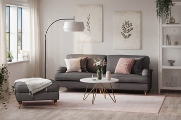 Howard Lyx 4-sits Tygsoffa + Fotpall - Mörkgrå - Möbler - Soffa - Soffgrupp - Howard soffgrupp
