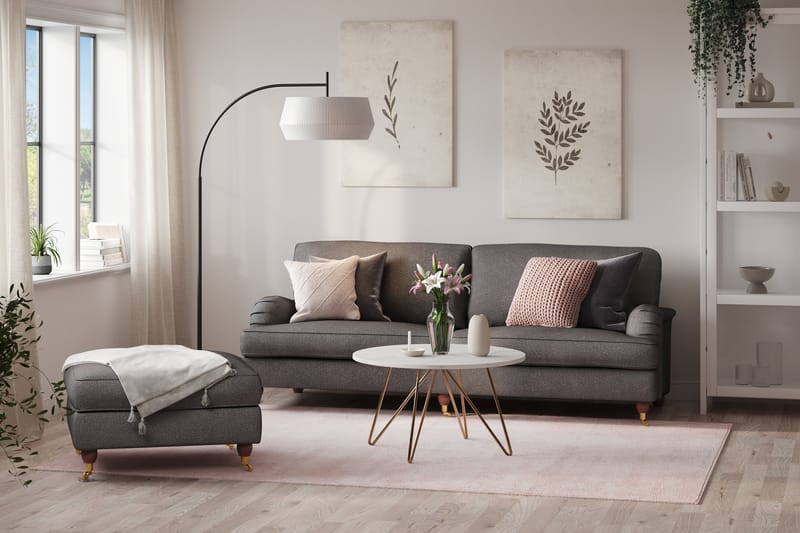 Howard Lyx 4-sits Tygsoffa + Fotpall - Mörkgrå - Möbler - Soffa - Soffgrupp - Howard soffgrupp