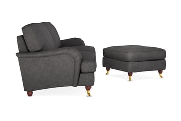 Howard Lyx 4-sits Tygsoffa + Fotpall - Mörkgrå - Möbler - Soffa - Soffgrupp - Howard soffgrupp
