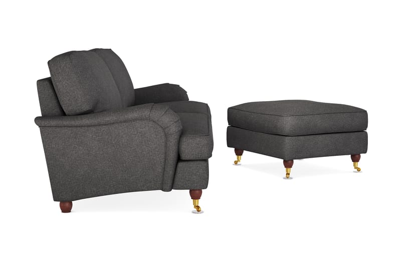 Howard Lyx 4-sits Tygsoffa + Fotpall - Mörkgrå - Möbler - Soffa - Soffgrupp - Howard soffgrupp